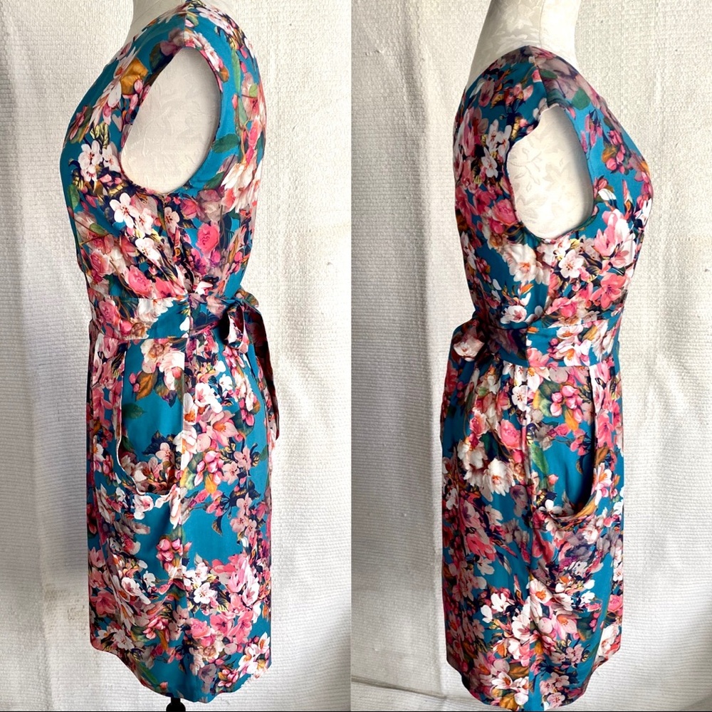 ASOS 8 Electric Floral Print Sheath Dress - Picture 3 of 8